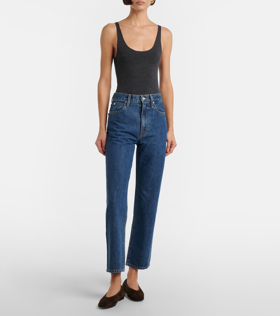 London cropped high-rise straight jeans | Slvrlake