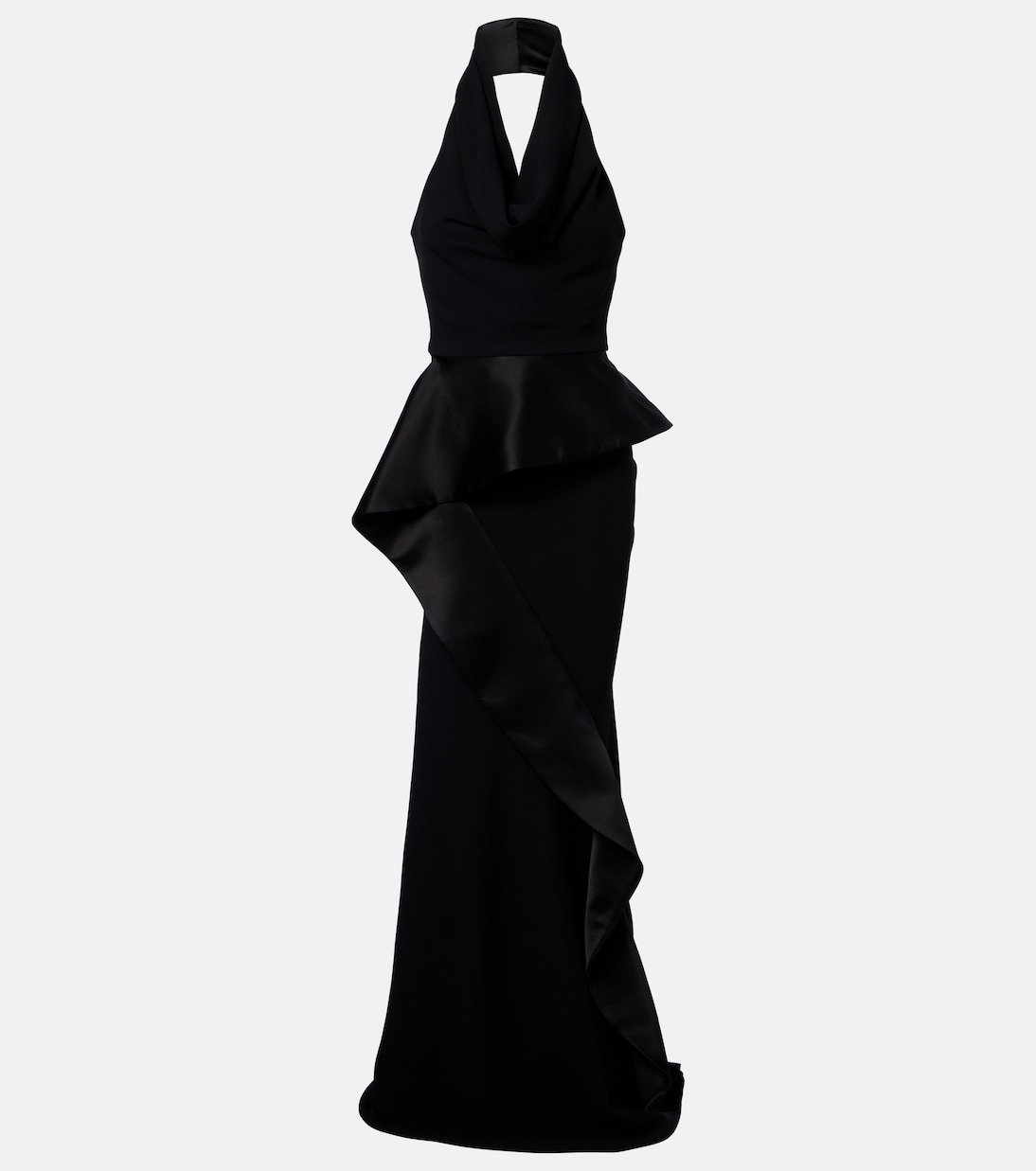 Provocateur halterneck peplum satin gown | Maticevski