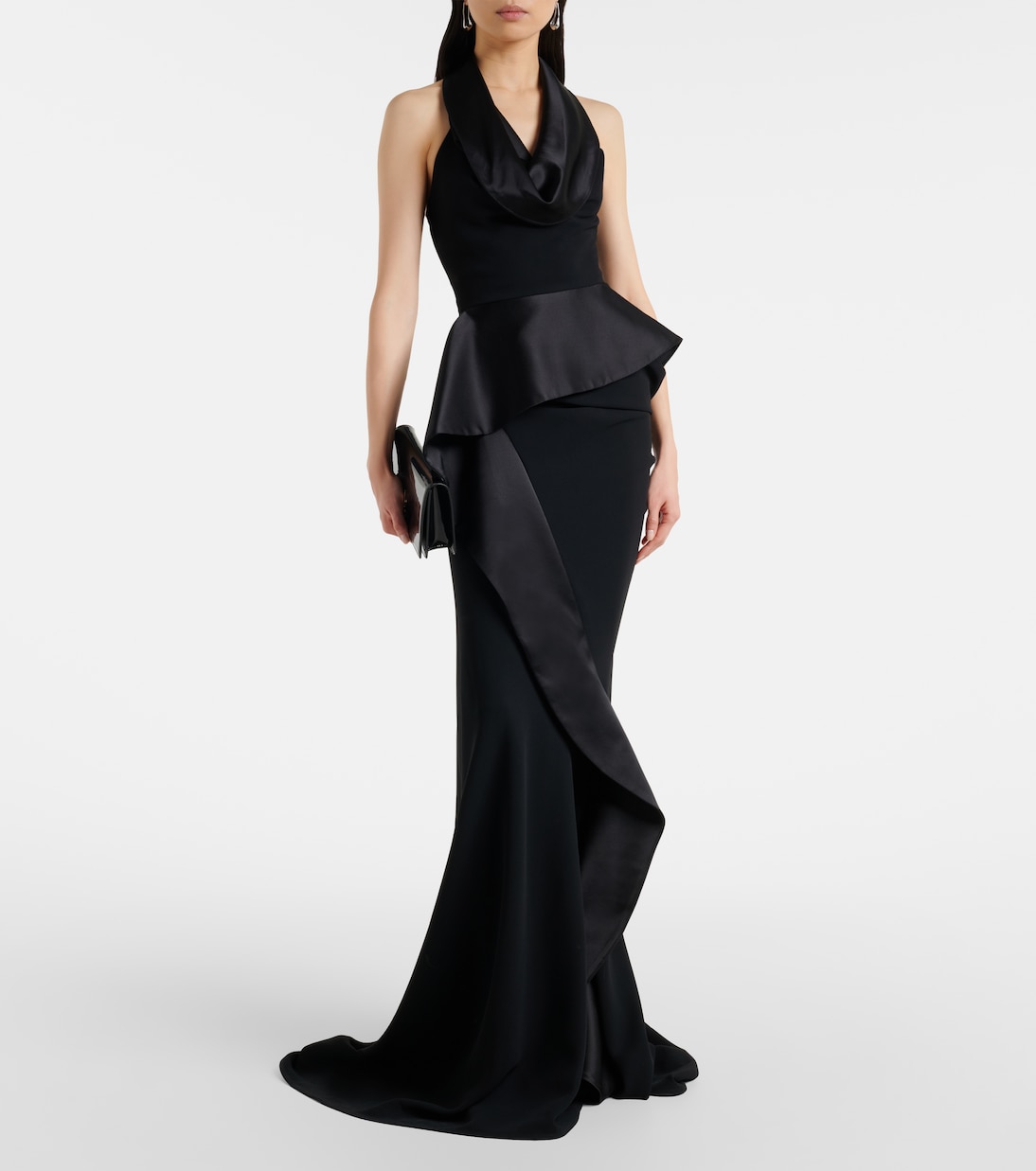 Provocateur halterneck peplum satin gown | Maticevski