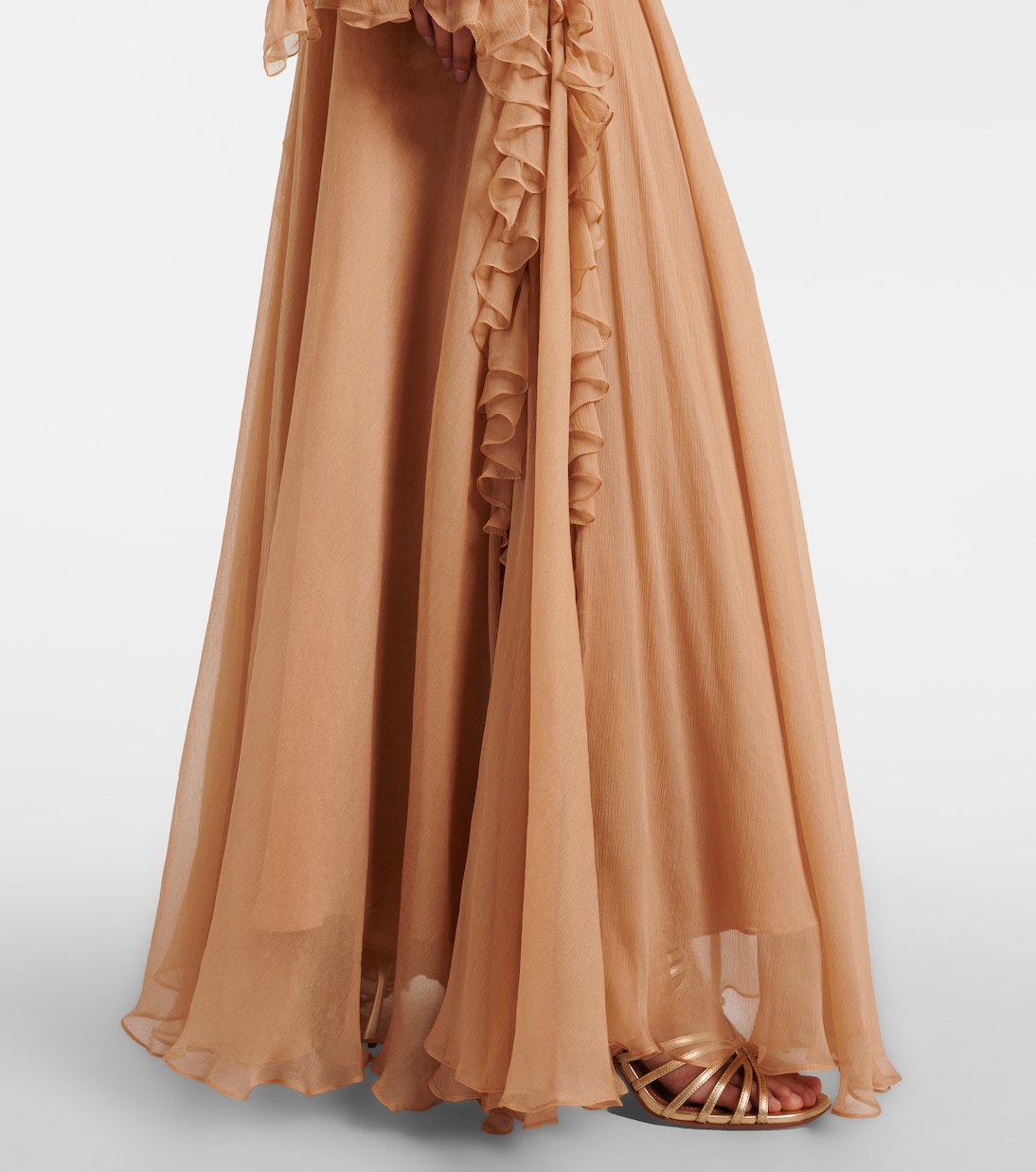 Zilara embellished silk georgette gown | Costarellos