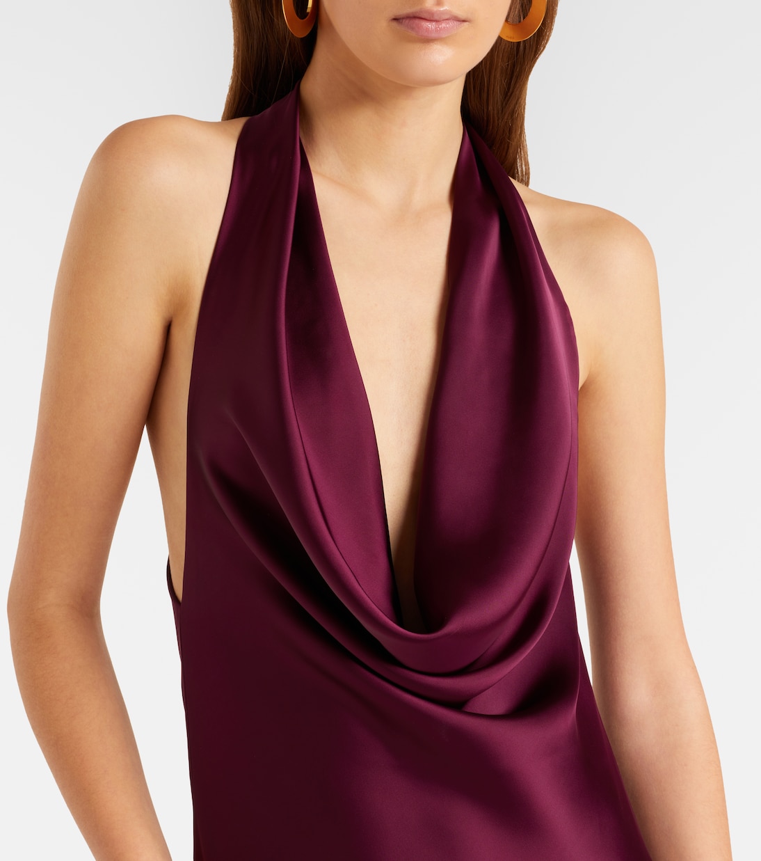 Draped satin gown | Norma Kamali