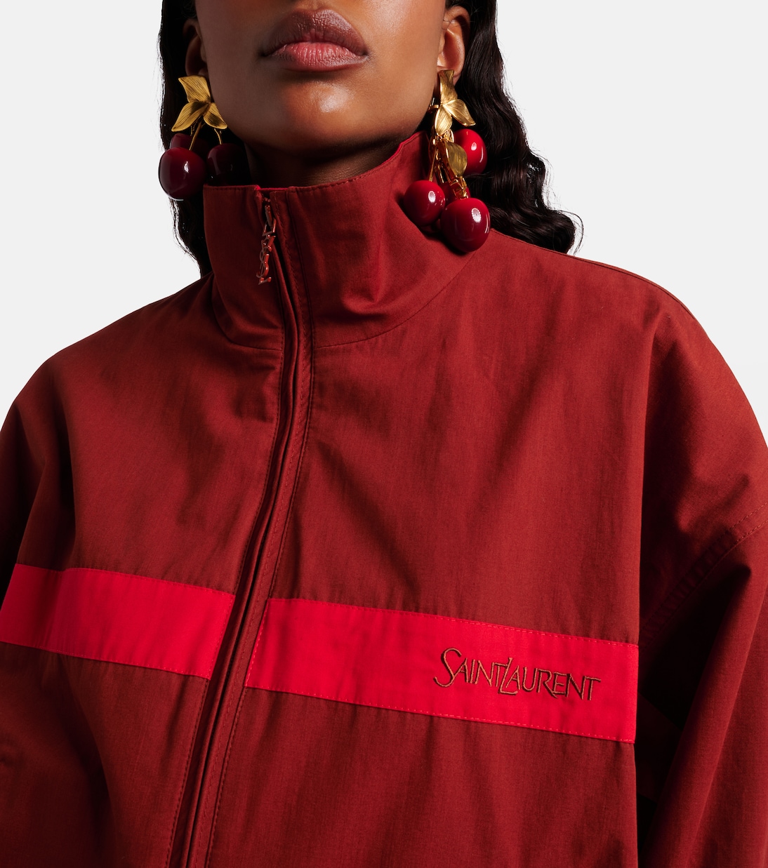 Logo cotton blouson jacket | Saint Laurent