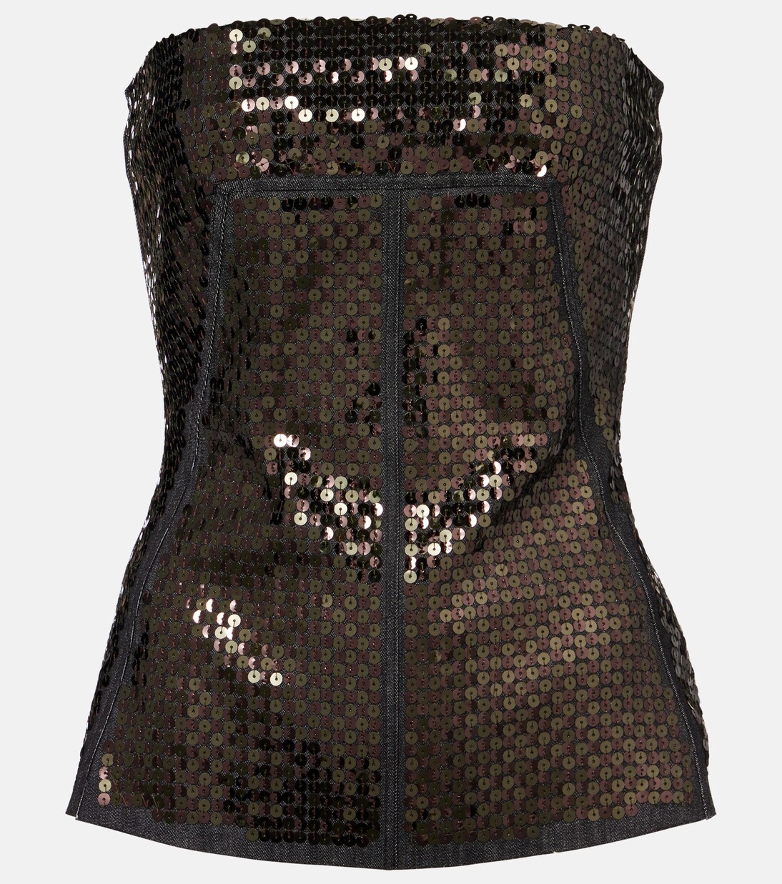 Sequined denim bustier top | Rick Owens