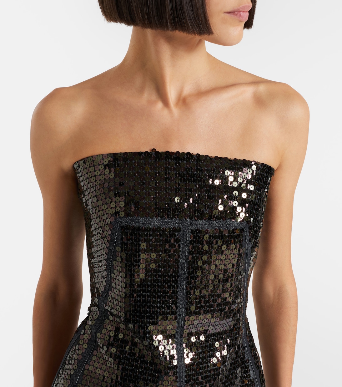 Sequined denim bustier top | Rick Owens