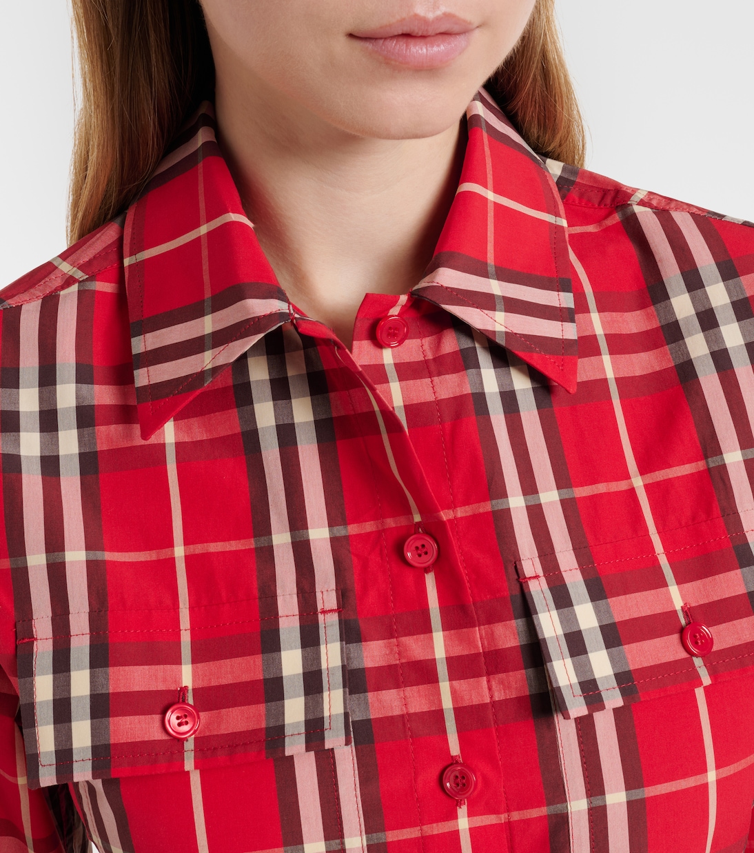 Burberry Check peplum cotton shirt | Burberry