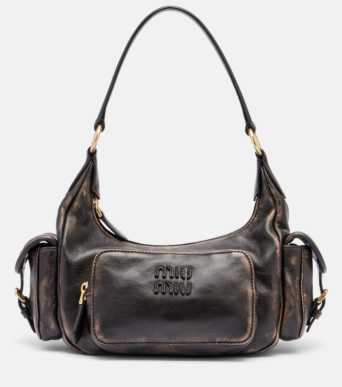 Pocket Medium leather shoulder bag | Miu Miu