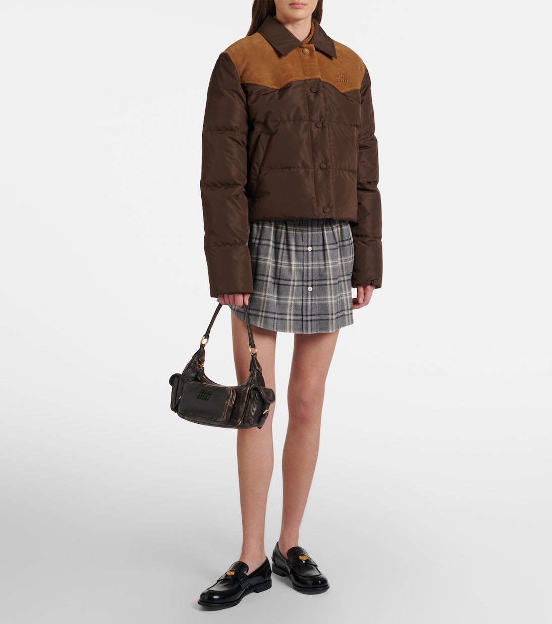 Pocket Medium leather shoulder bag | Miu Miu