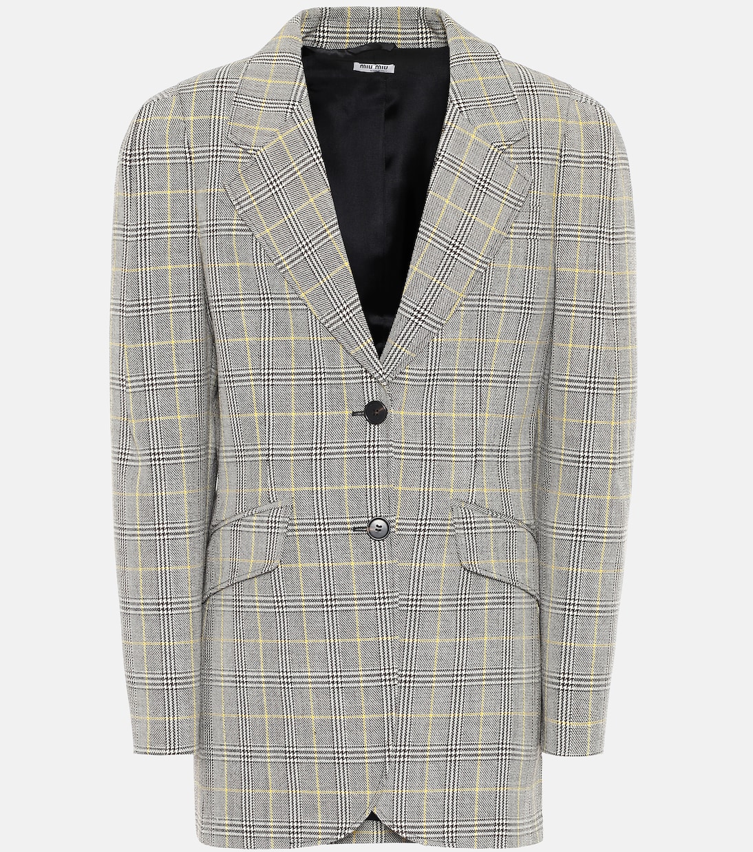 Checked wool-twill blazer | Miu Miu