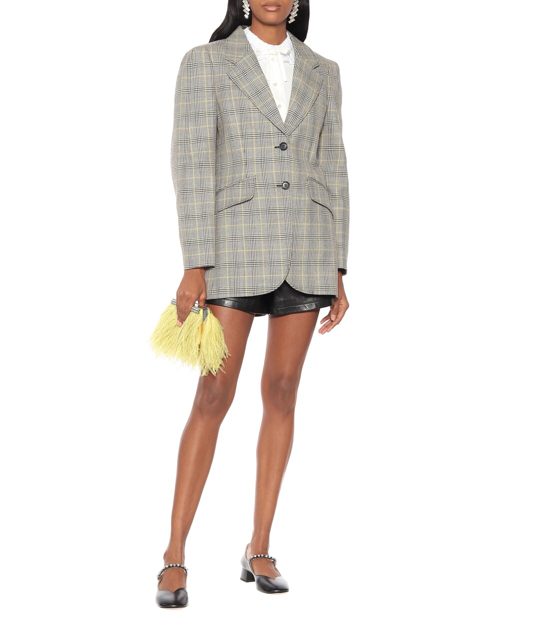 Checked wool-twill blazer | Miu Miu