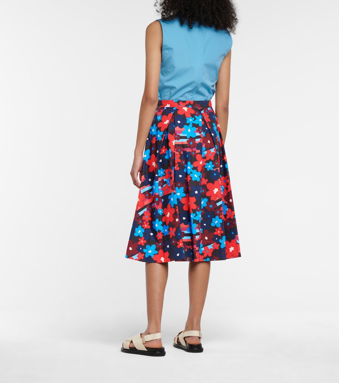 Floral cotton midi skirt | Marni
