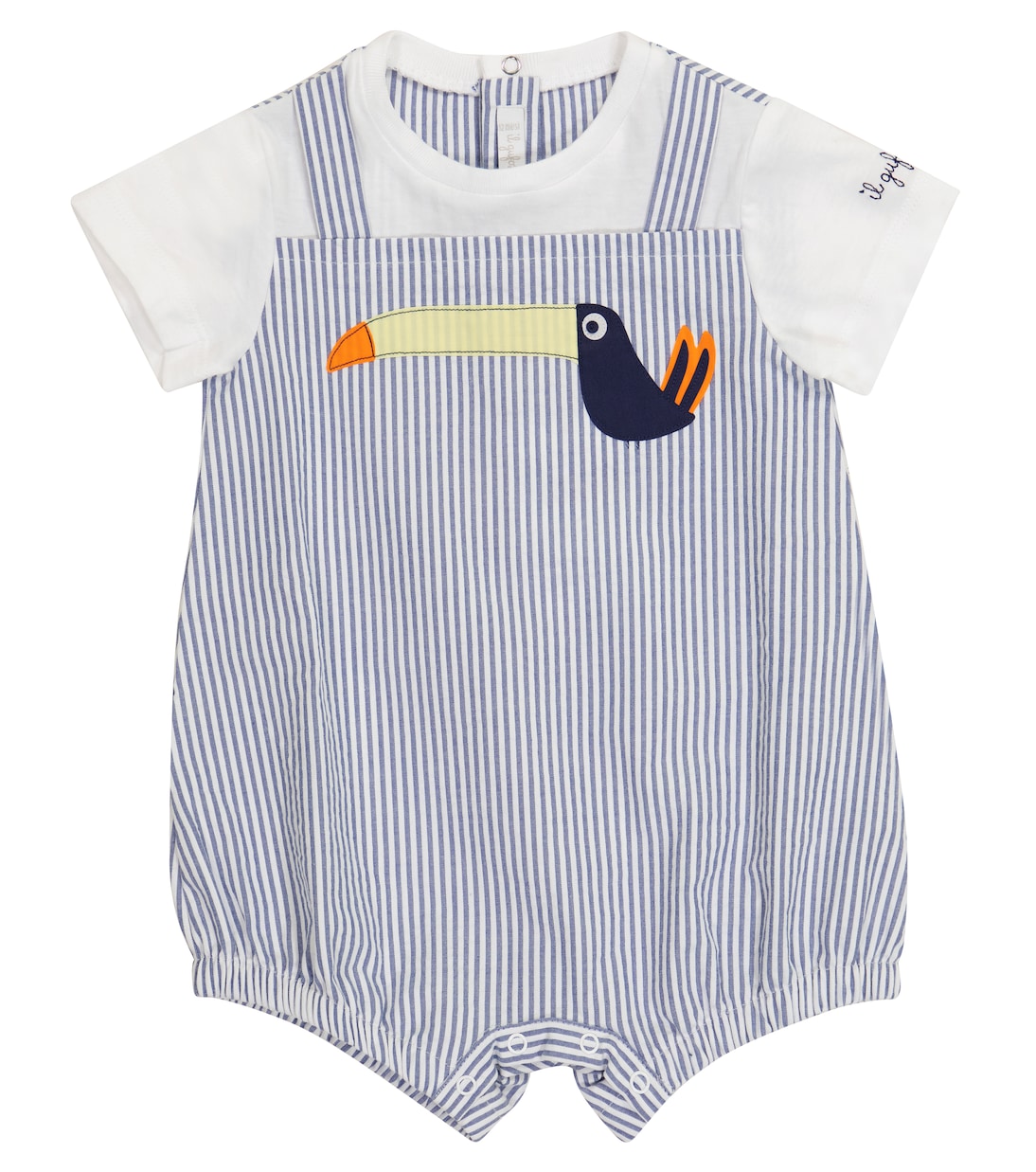 Bébé – Combinaison courte rayée en coton | Il Gufo