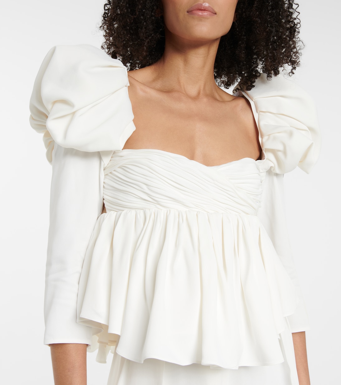 Kim satin peplum top | Khaite