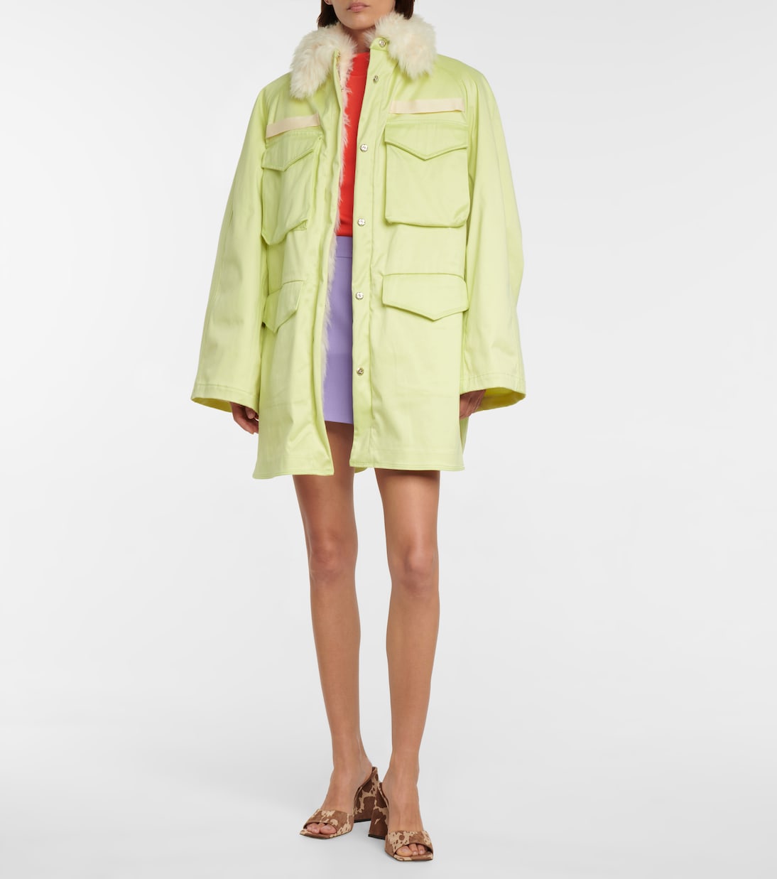 Parka Janet con detalle de pelo sintético | The Attico
