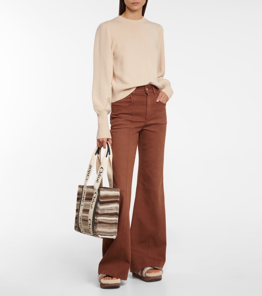 Cabas Woody Medium en cachemire recyclé | Chloé