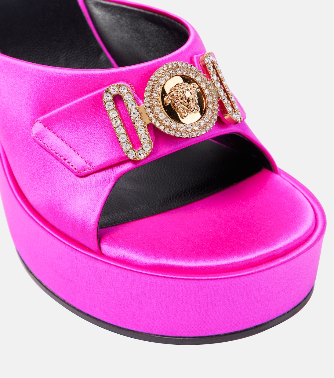 Medusa Biggie satin mules | Versace
