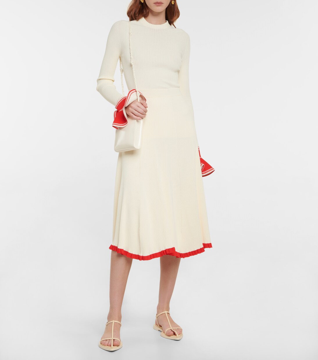 Midirock aus Rippstrick | Jil Sander