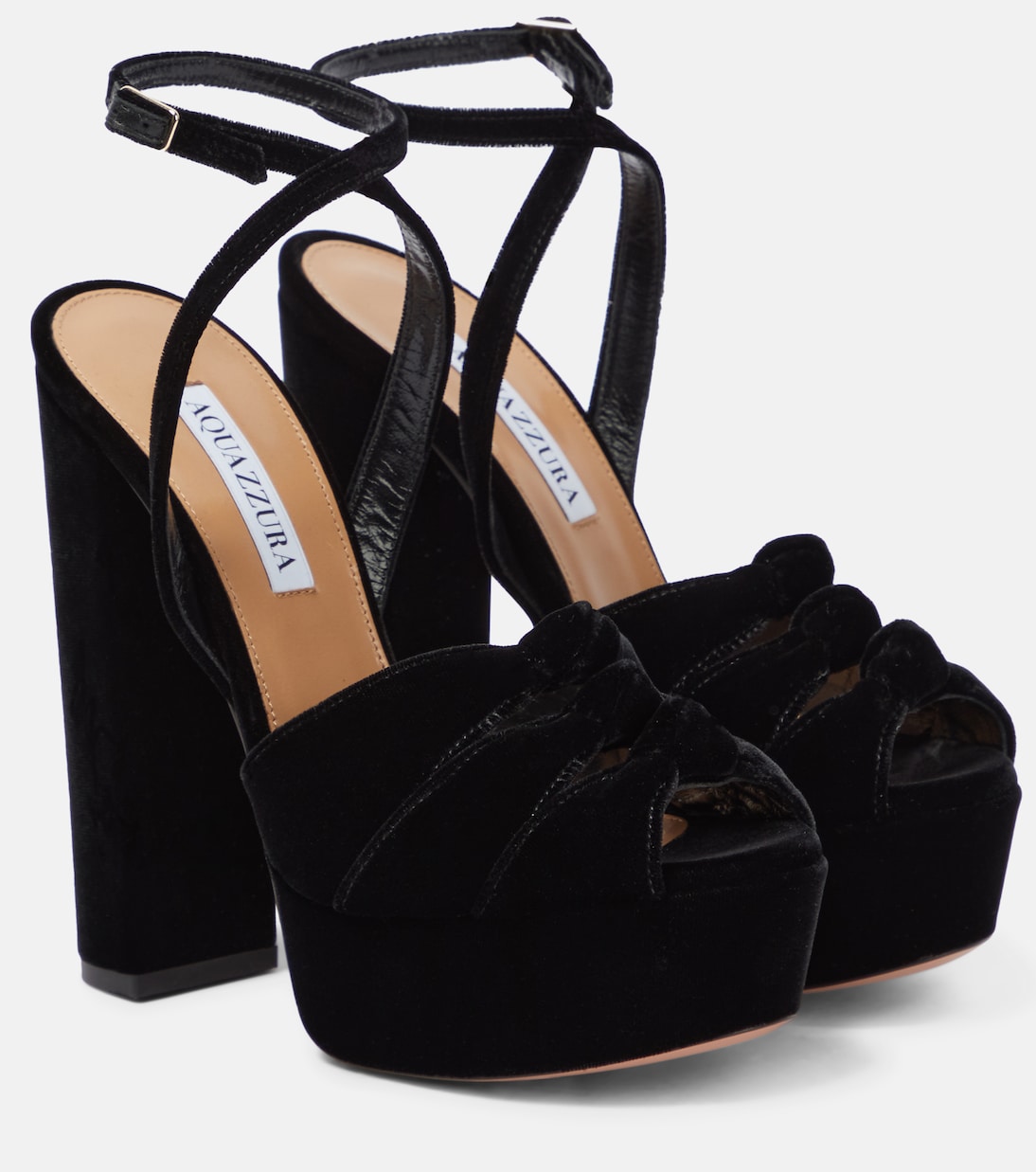 Mira velvet platform sandals | Aquazzura