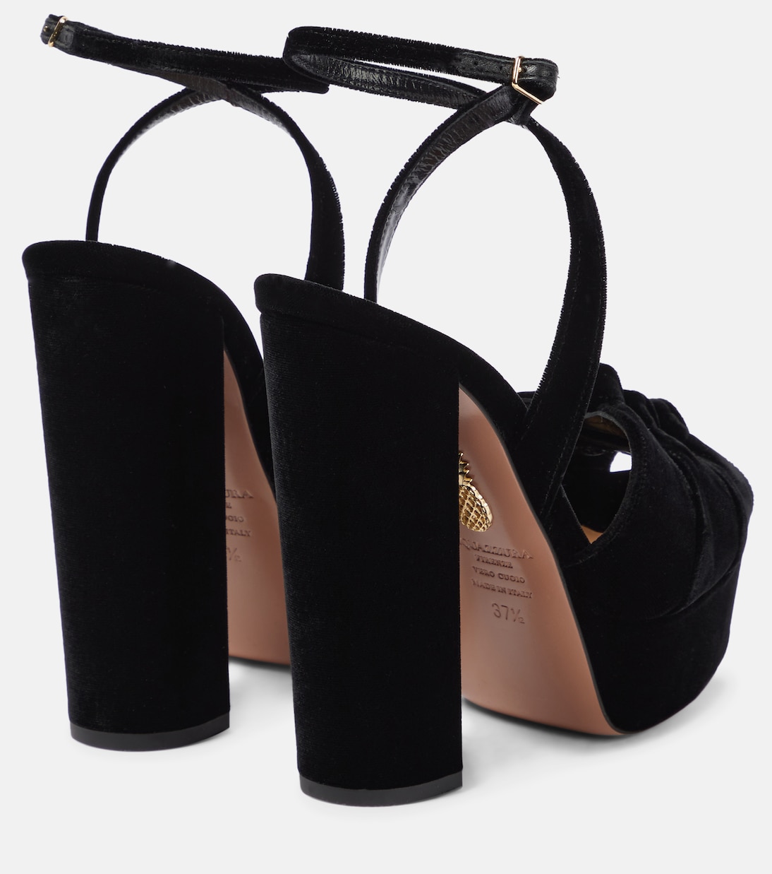 Mira velvet platform sandals | Aquazzura