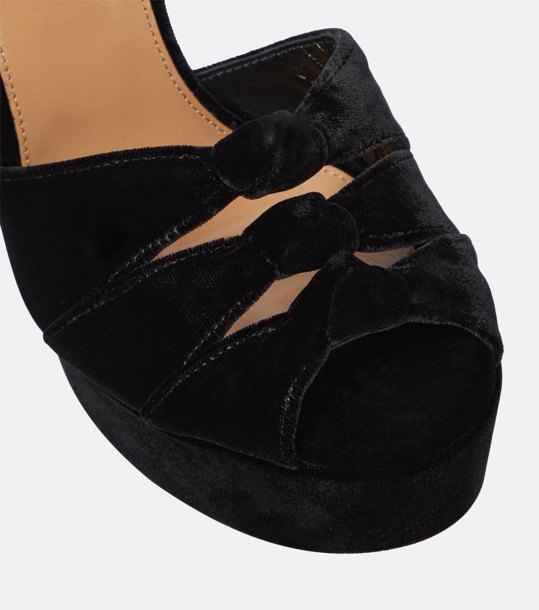 Mira velvet platform sandals | Aquazzura