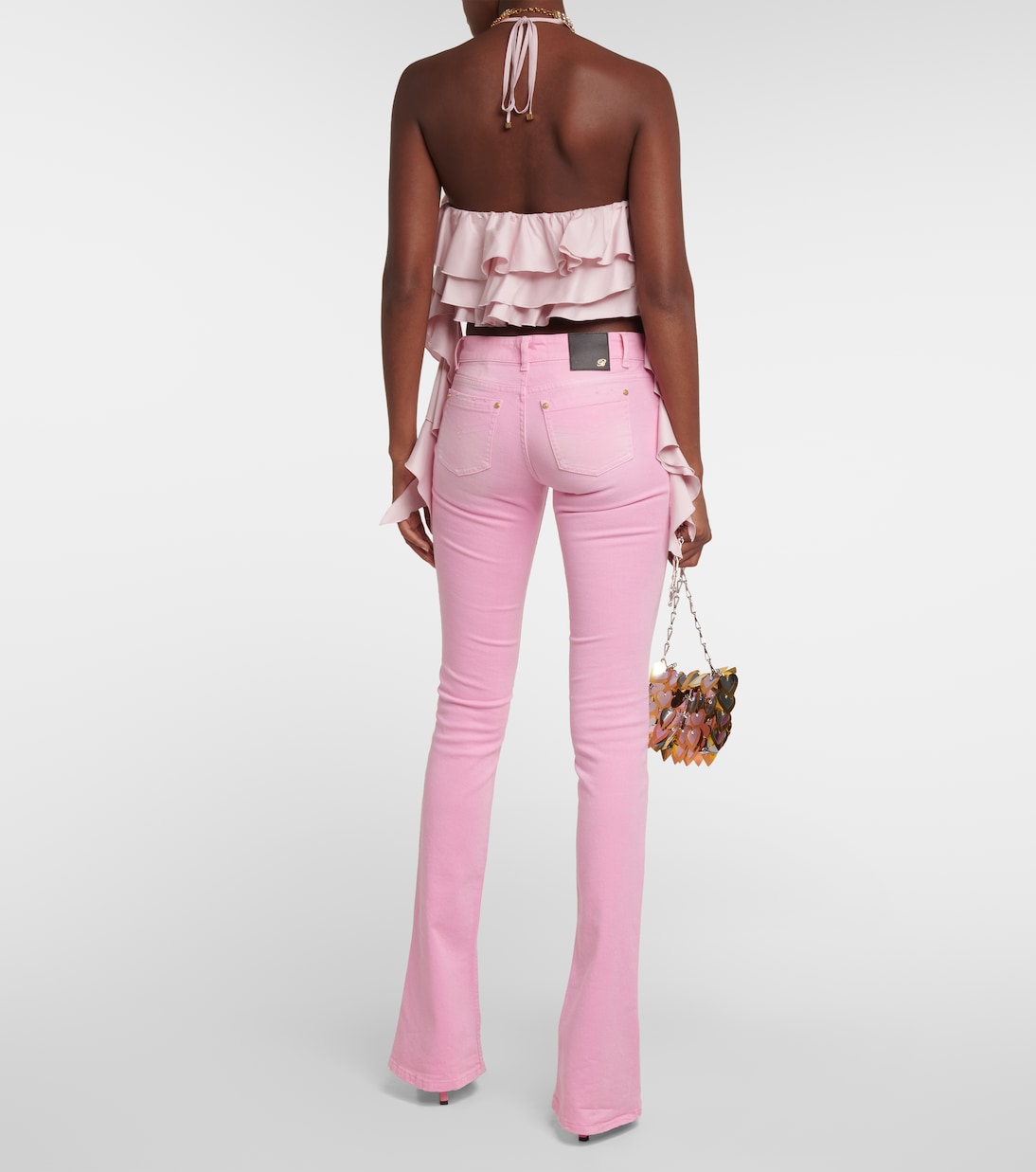 Ruffled halterneck crop top | Blumarine
