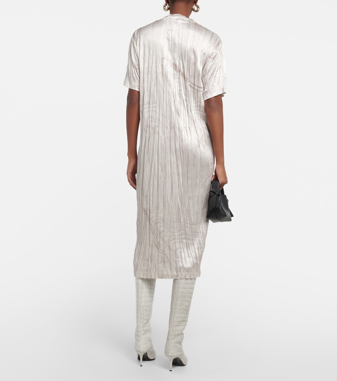 Printed pleated T-shirt dress | Acne Studios