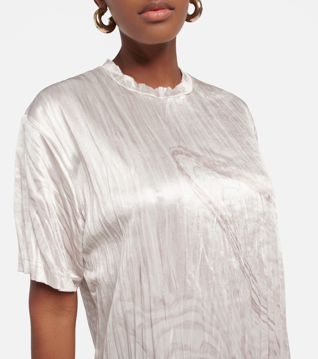 Printed pleated T-shirt dress | Acne Studios
