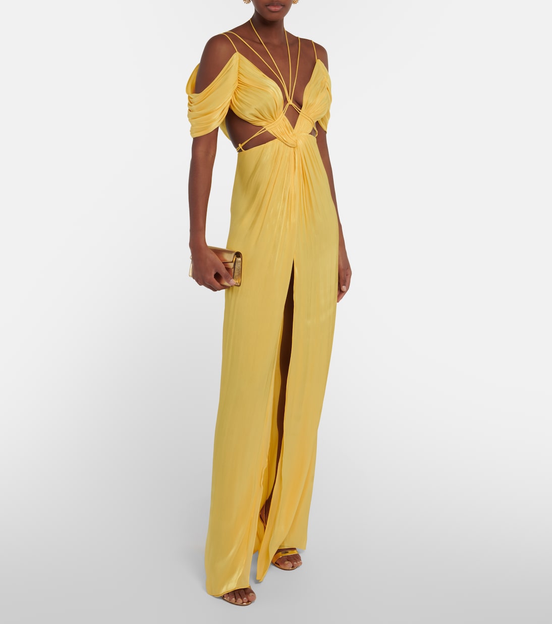 Thalia gathered off-shoulder gown | Costarellos