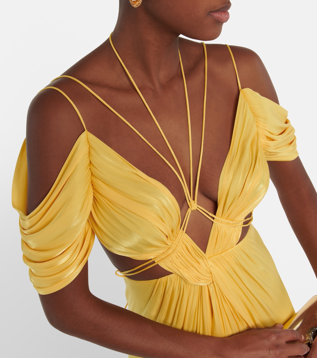 Thalia gathered off-shoulder gown | Costarellos