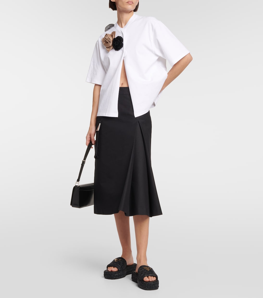 Flatform raffia sandals | Prada