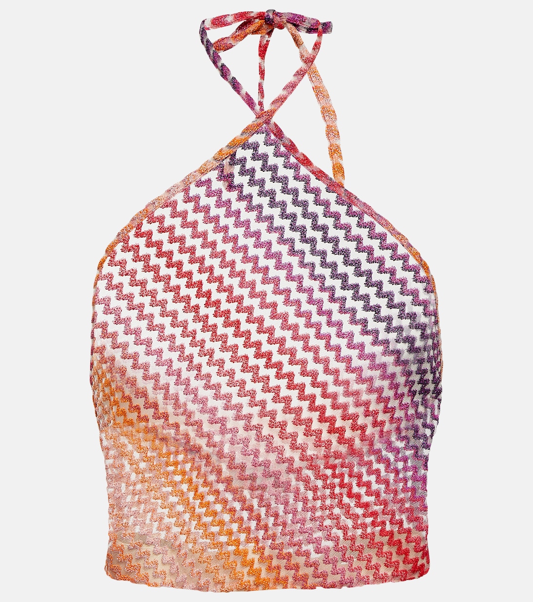 Crop top de cuello halter en zigzag | Missoni Mare