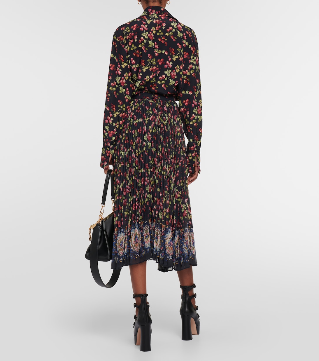 Falda midi plisada de tiro alto | Etro