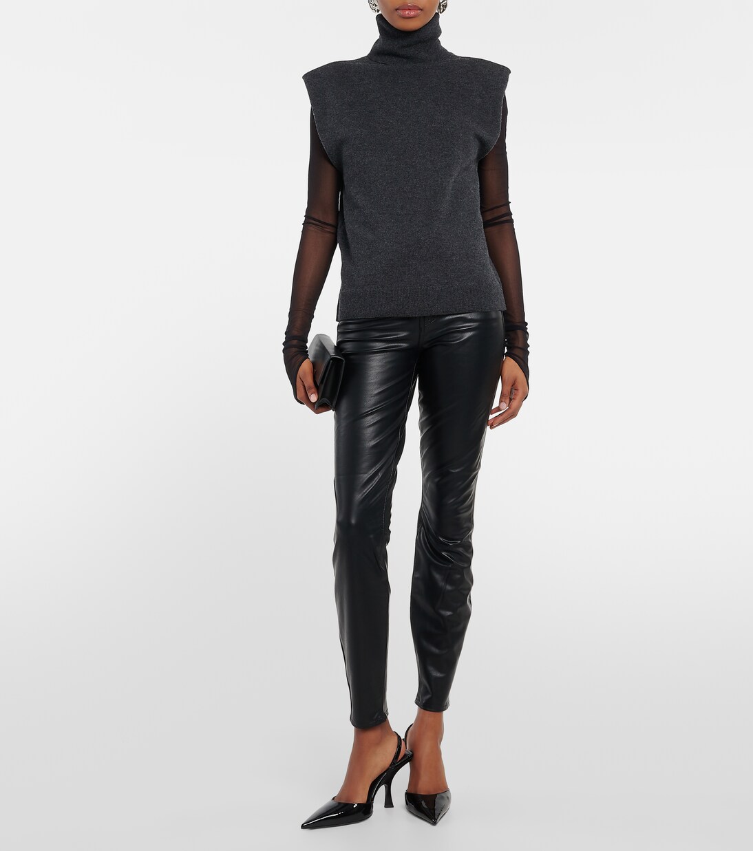 Debbie faux leather slim pants | Veronica Beard