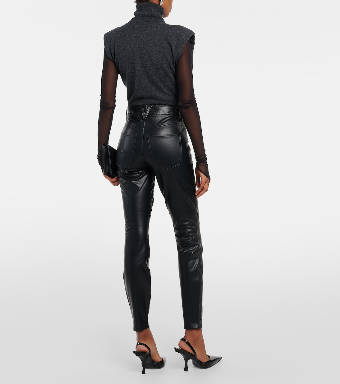 Debbie faux leather slim pants | Veronica Beard