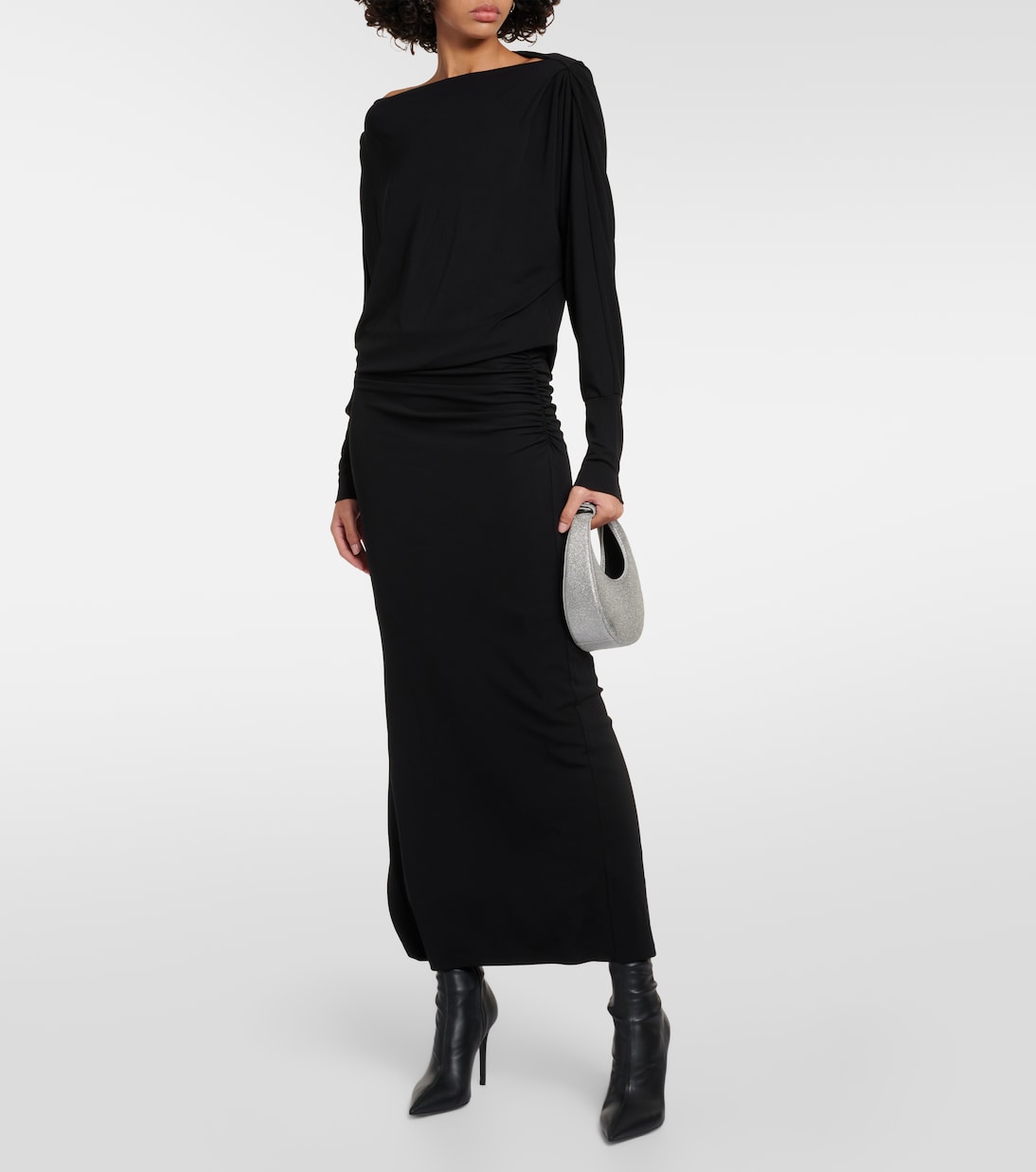 Falda midi Hilton de jersey fruncida | Velvet