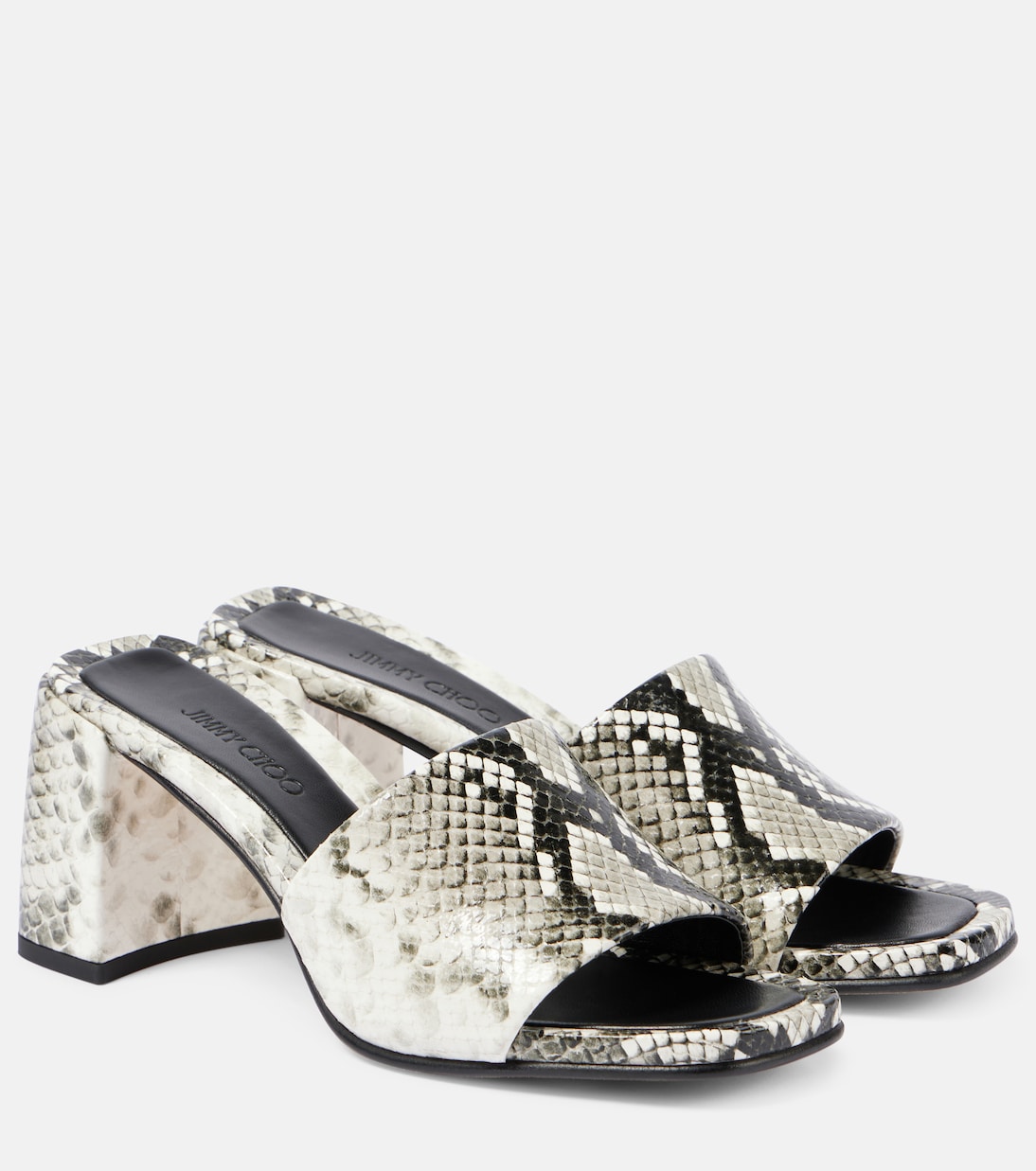 Lena 70 snake-effect leather mules | Jimmy Choo