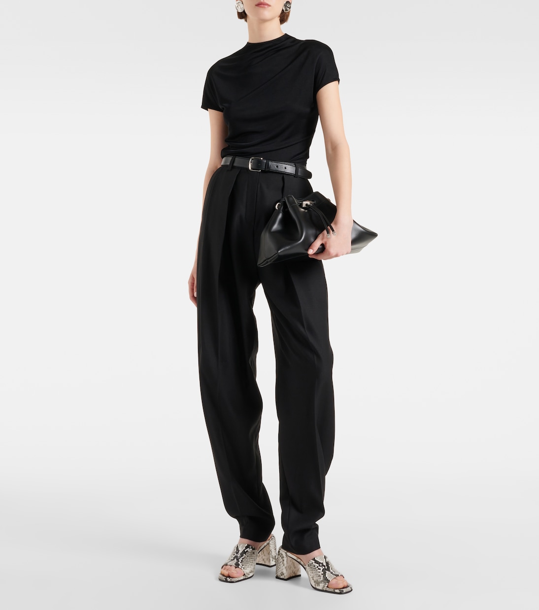 Lena 70 snake-effect leather mules | Jimmy Choo