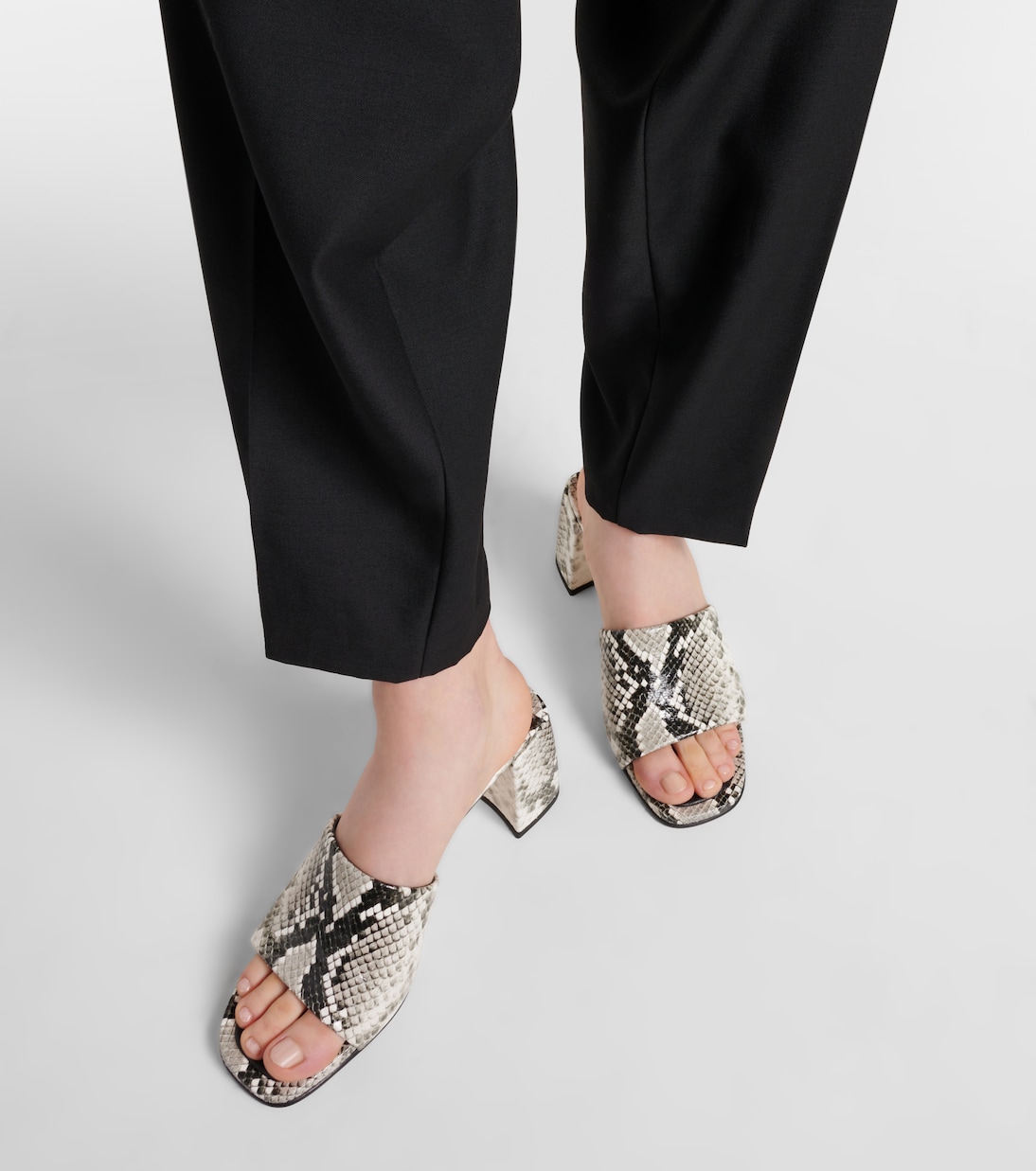 Lena 70 snake-effect leather mules | Jimmy Choo