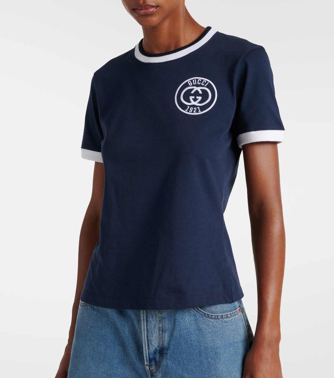 Camiseta de Algodón Gucci con Diseño Entrelazado para Jóvenes