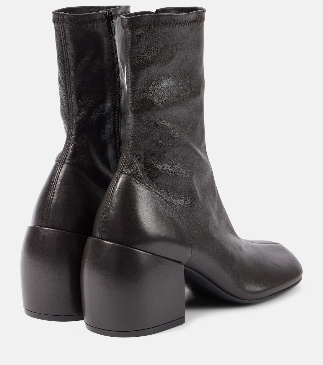 Leather ankle boots in brown Dries Van Noten Mytheresa
