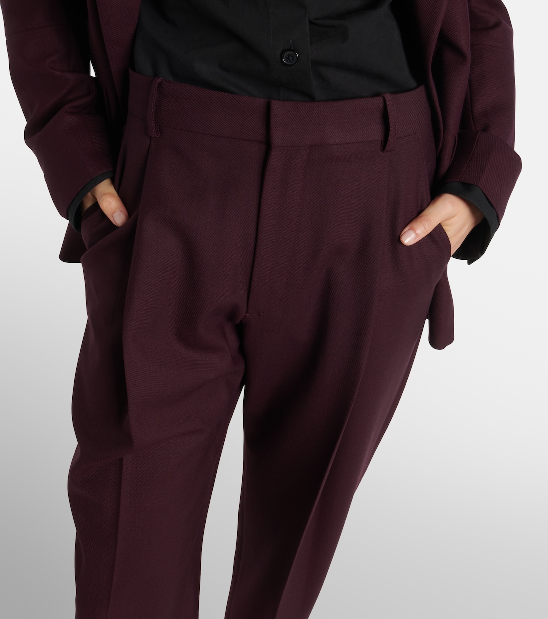 Asymmetric wool-blend chinos | Victoria Beckham