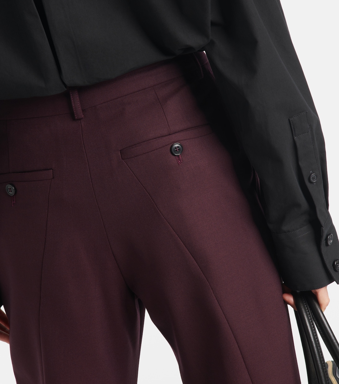 Asymmetric wool-blend chinos | Victoria Beckham