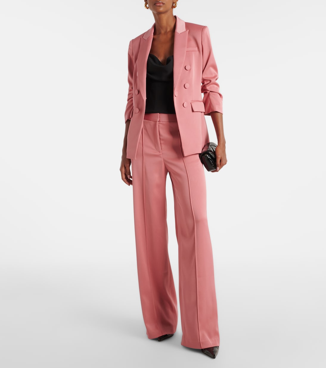 Edia high-rise satin wide-leg pants | Veronica Beard