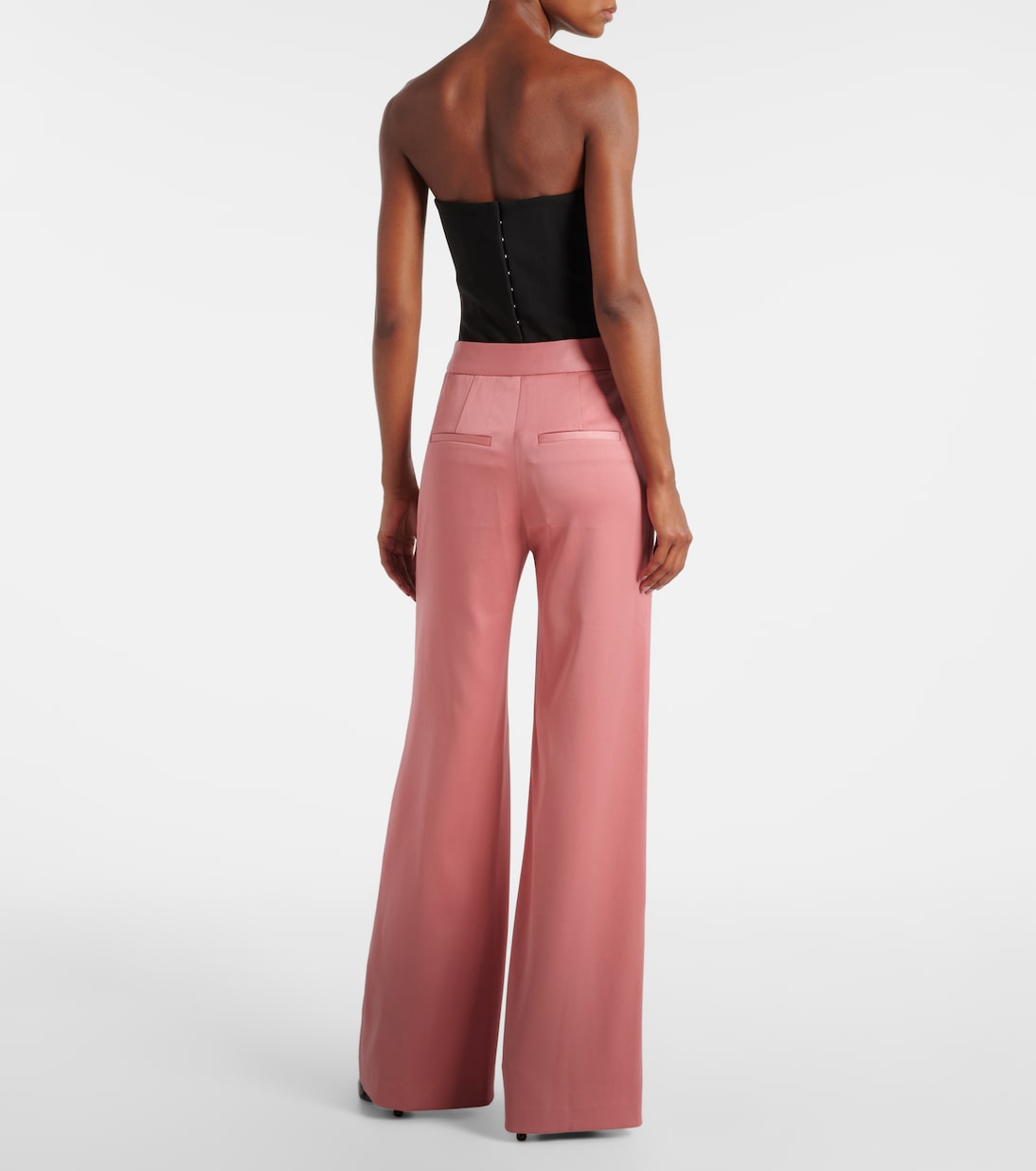 Edia high-rise satin wide-leg pants | Veronica Beard
