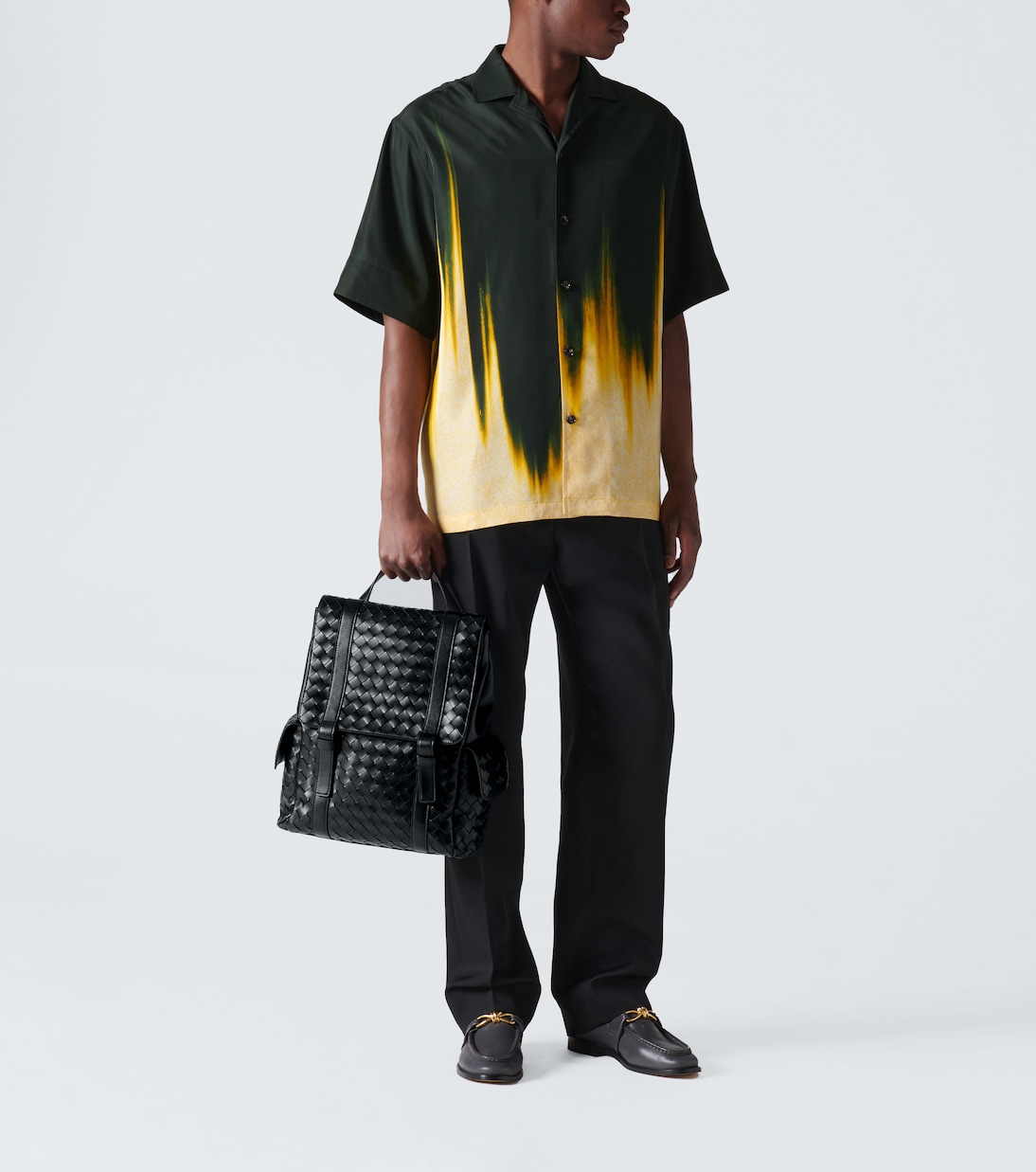 Printed satin bowling shirt | Bottega Veneta