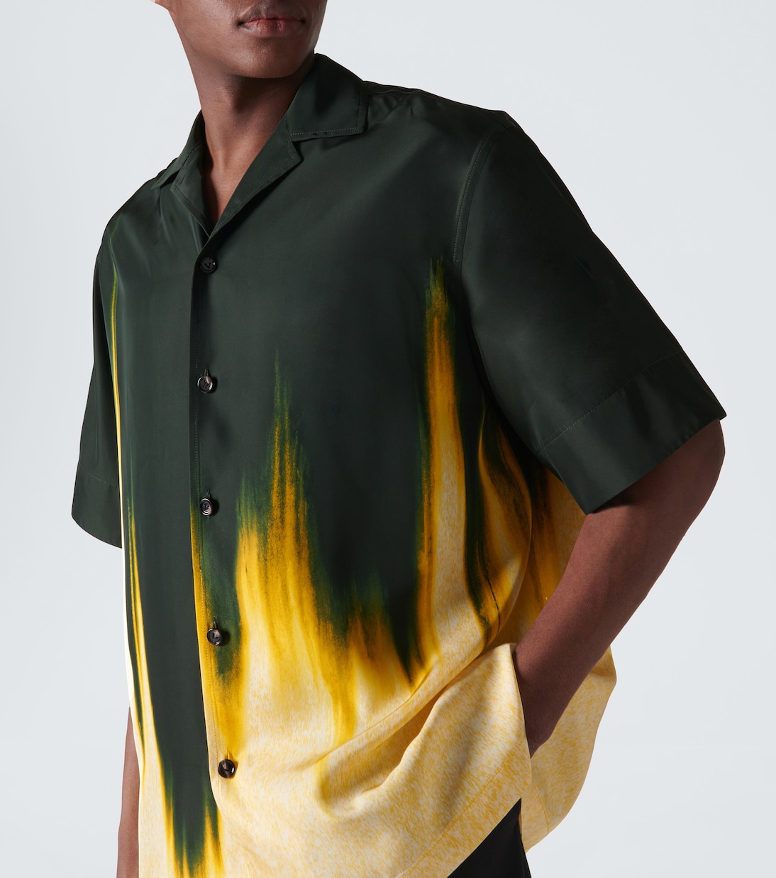 Printed satin bowling shirt | Bottega Veneta
