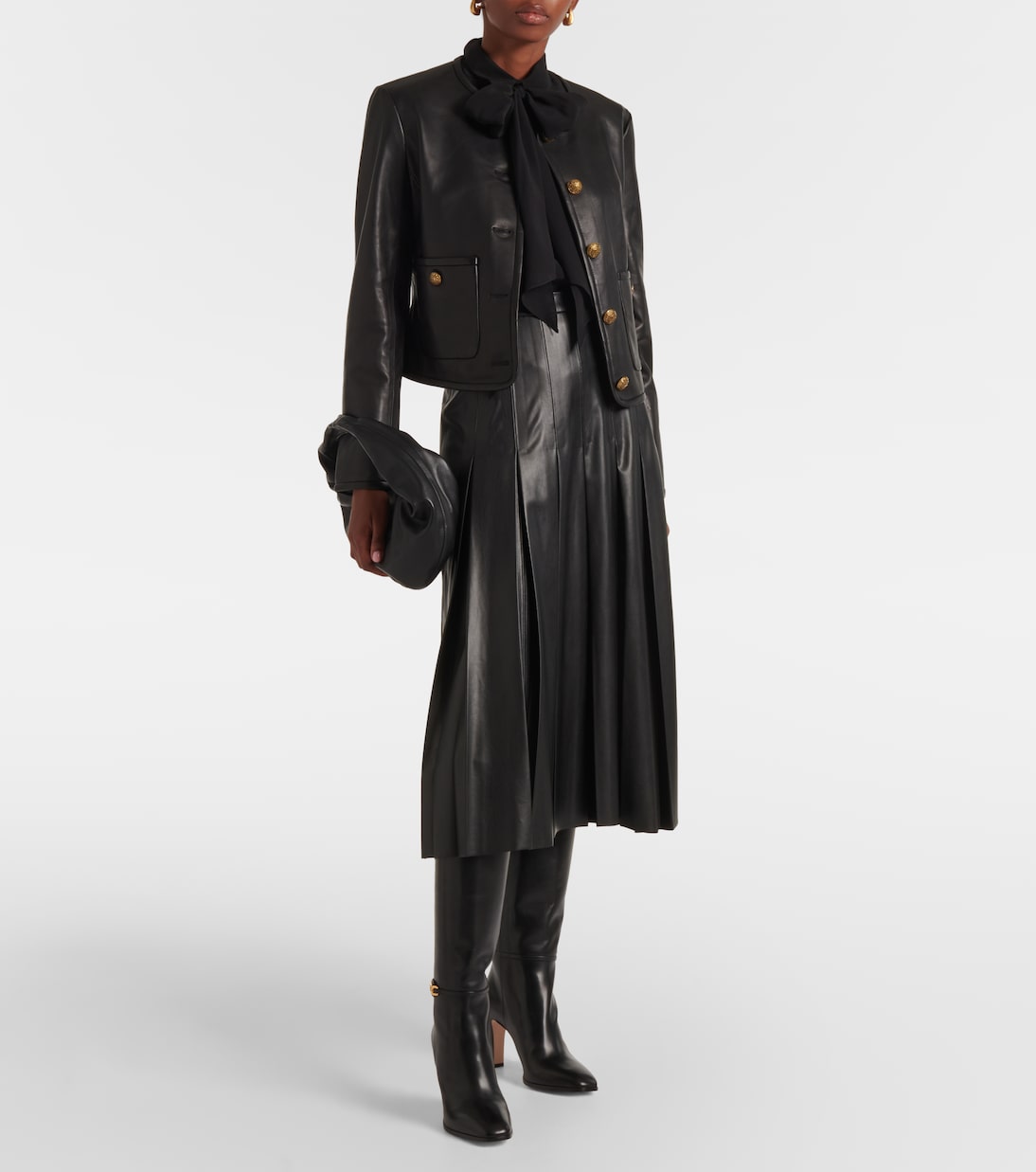 Giacca cropped in pelle Andrea | Veronica Beard