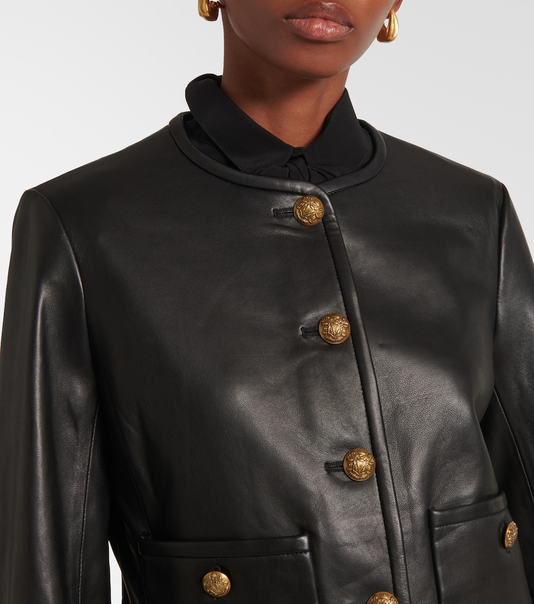 Giacca cropped in pelle Andrea | Veronica Beard