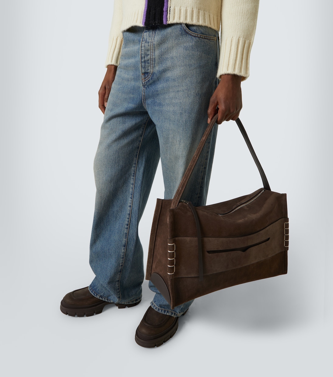 Schultertasche Loafer Large aus Veloursleder | JW Anderson
