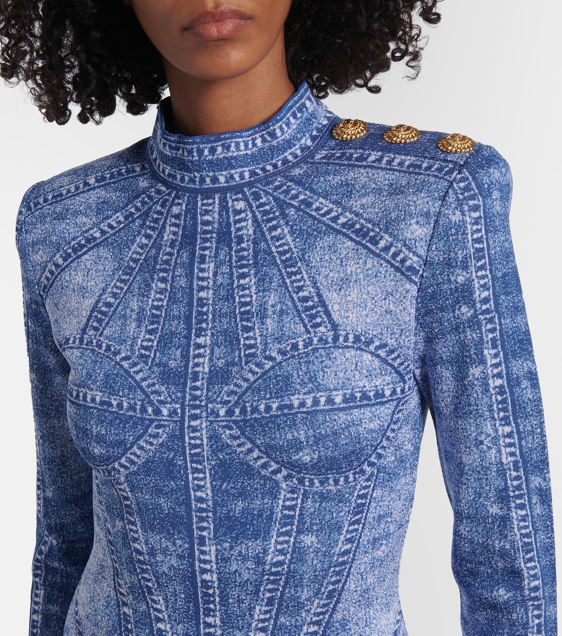 Vestido corto trompe l'œil en jacquard | Balmain