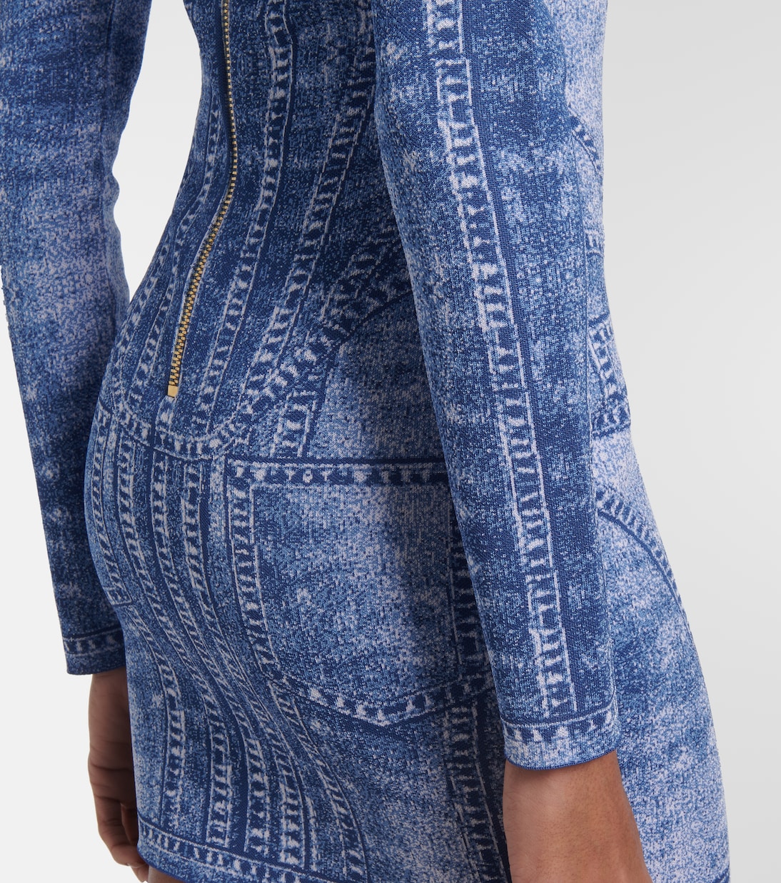 Vestido corto trompe l'œil en jacquard | Balmain